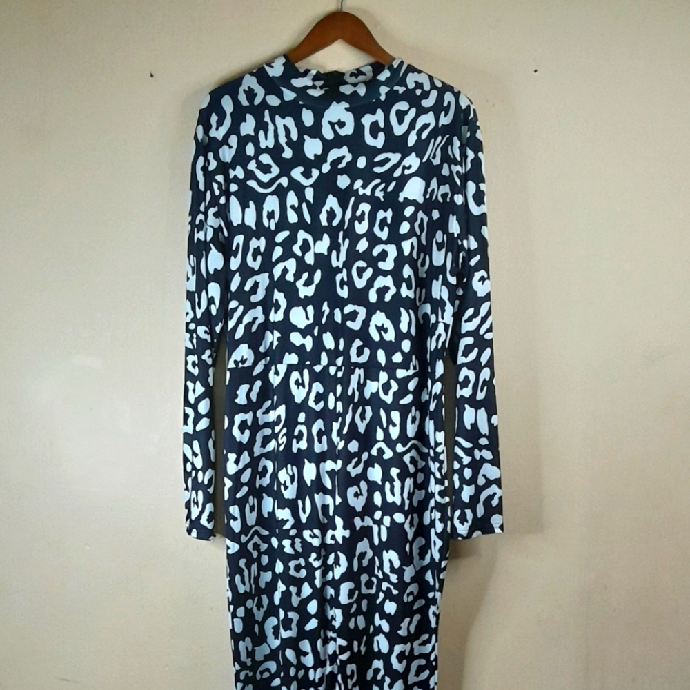 Black and White Polka Dot Jumpsuit w/ tie belt Size 3XL